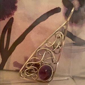 Stylish Sterling Silver Amethyst Pendant